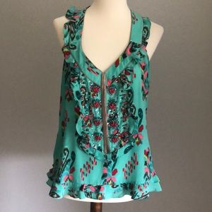 Nanette Lepore Beaded Silk Tank
